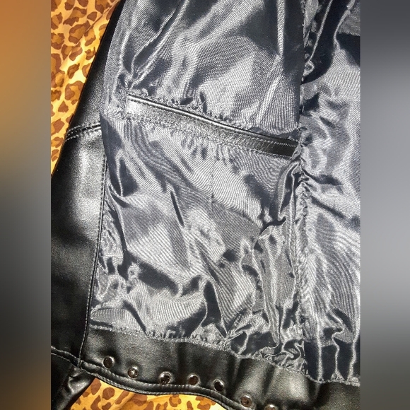 NWOT STUDDED VEGAN LEATHER JACKET - Picture 4 of 4
